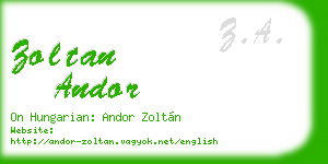 zoltan andor business card